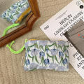 Makeup Bag With Flower Decorations Floral Pencil Pouch Cute Makeup Pouch Flower Pattern Change Bag Floral Cosmetic Bag. 
