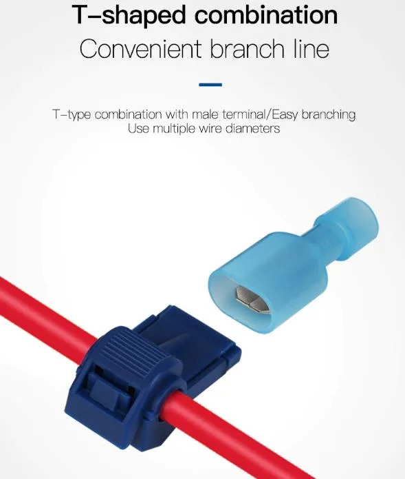 Quick%20Electrical%20Wire%20Connectors%20Snap%20Splice%20Lock%20Cable%20Terminals%20Crimp%20T-type%20plug%20line%20connector%201%20M%202%20F%20Pcs%20-%20Image%203