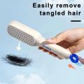 Self Cleaning Hair Brush, One-Click Cleaning Telescopic Hair Comb, Anti-Static Telescopic Hairbrush, Anti-Hair Entangled Automatic. 