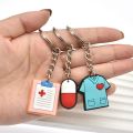 1 PCS Health Care Keychain Doctor Medical Tool Stethoscope Syringe Face Mask Key Ring Nurse Medical Gift Keychain Souvenir. 