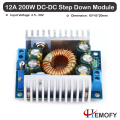 DC Step Down Module, DC-DC 12A Adjustable High-Power Low-Ripple Step Down Module 95% Car Power Module for Storage Batteries & Power Transformer. 
