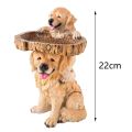Puppy Polyresin Bird Bath Brown Pedestal Handmade Gifts for Outdoor Home Garden Lawn Yard Decorations. 