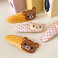 2PCS Kawaii Rilakkuma Bangs Side Clip Cartoon Cute Bear Wave Point BB Hair Clip Sweet Versatile Hairpin Hair Decoration Birthday Gift Eshylala. 