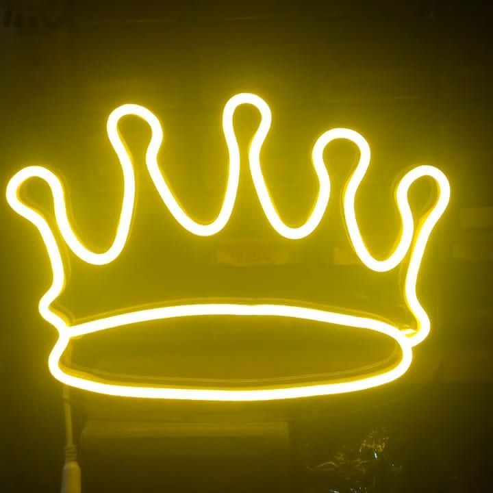 Crown shape Neon light for gaming rooms"Neon Crown Light: Add a Royal Touch to Your Home Decor - Beautiful neon light crown  for your gaming room fancy and classical neon light for gaming room