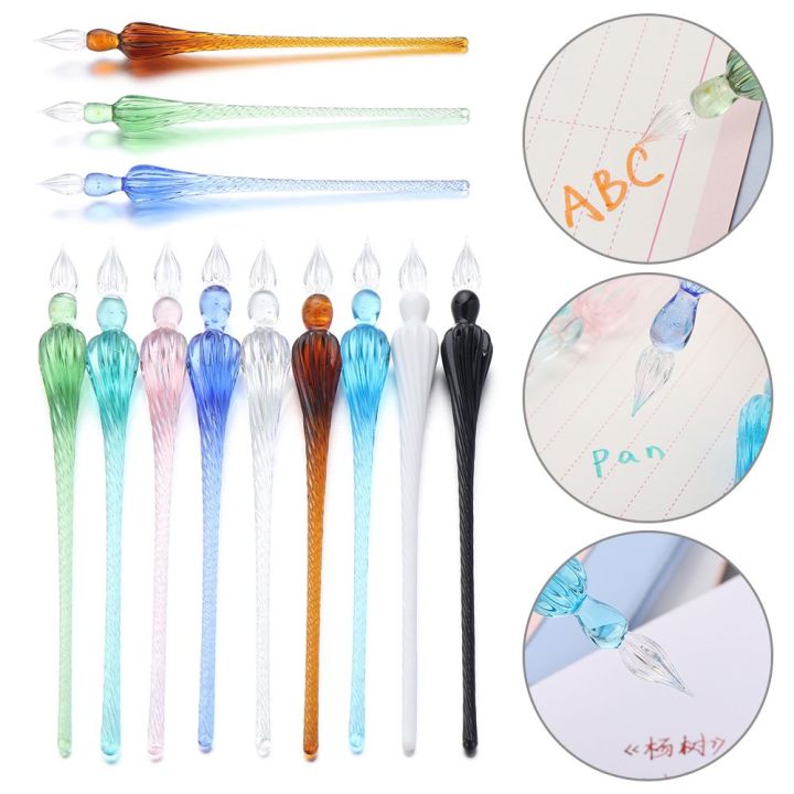 School Supplies Stationery Signature Handmade Calligraphy Filling Ink Dipping Pen Glass Dip Pen