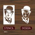 Charlie Chaplin Stencil Used Canvas and Wall Painting Scrapbooking Stamping Embossing Album Paper Card Template.. 