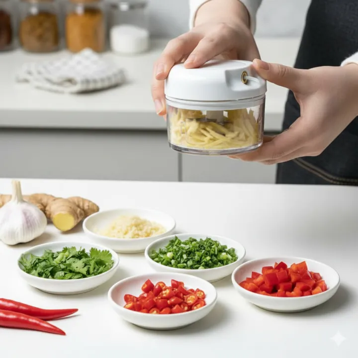 Manual Mini Food Chopper & Meat Mincer – Fast Vegetable, Onion & Meat ...