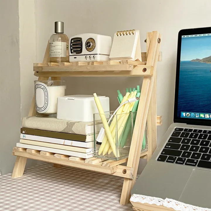 Elegant%20Natural%20Wood%20Triple-Layer%20Folding%20Bookshelf%20and%20Display%20Rack%20-%20Image%202