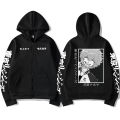 Tokyo Revengers Anime Zipper Hoodies Kawata Nahoya Graphic Hoodie Harajuku Pulover Sweatshirt for Men Women Loose Casual Tops. 