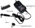30W Universal Adapter Adjustable AC to DC Switching Power Supply with 6 Selectable Connector Tips & 5V USB Charger Ouput, 3V to 12V Regulated Voltage Replacement for Speakers Router LED Strip Lights UK Plug. 