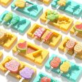 Shape Mold kitchen Silicone Popsicle Moulds, Reusable Ice Cream Moulds with Stick and Lid for Kids, Adults / Silicone Ice Creams Mould with Sticks (Mix/Random Designs/Color). 