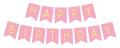Happy Birthday Banner in Pink Color For Birthday Decoration. 