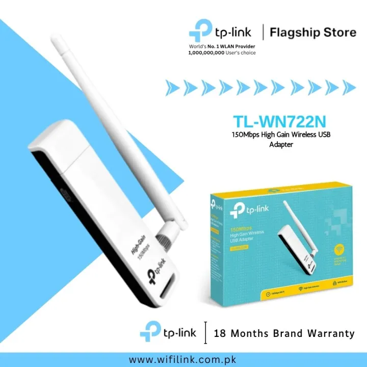 TP-Link%20Wi-Fi%20Adapter%20TL-WN722N%20/%20T2U%20PLUS%20150Mbps%20High%20Gain%20Wireless%20USB%20Adapter%20-%2018%20Months%20Brand%20Warranty%20-%20Image%202