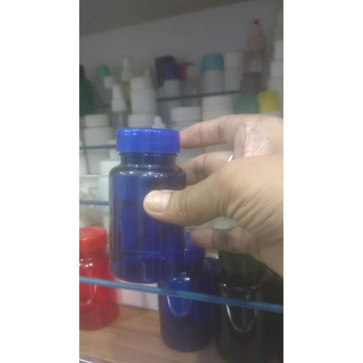 1 pcs Empty Plastic 100ml Blue Bottle for use medicine Tablet, Cosmetic, Perfume, Shampoo, Food, Spray, Vaccine, 100ml Bottle