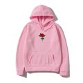 Harajuku Hoodie Sweatshirt Men Fashion Streetwear Rose flower Print Hoodies Tops Pullover mens hoody Hooded Sweatshirt clothes. 