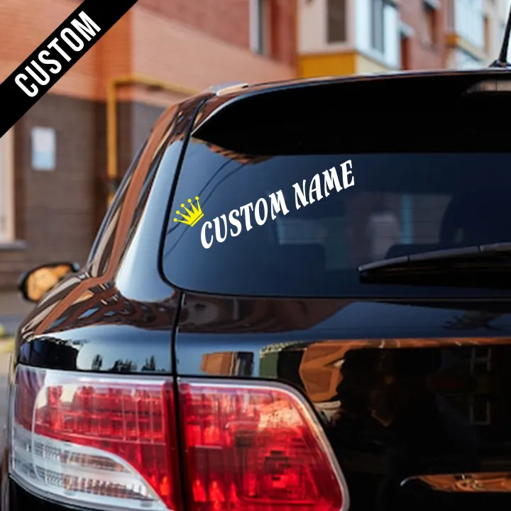 Custom Name Sticker for Car 15x4 Inches Your Name with Crown Customise ...