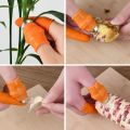 Pack of 6 Silicone Finger Protector with Blade for Fruits Vegetable Thumb Knife Finger Guard Antislip Finger Cutter Kitchen Gadgets Garden Tools. 
