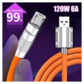 120W/6A Original Liquid Silicon Thick Type C Data Cable Original-/-Universal For All Phones OPPO POCO Samsung -/-Mobile Phone Power Banks. 