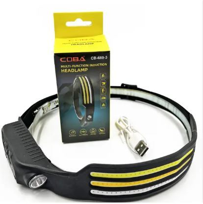 Headlamp COBA CB-689-3 rechargeable with motion sensor and red light