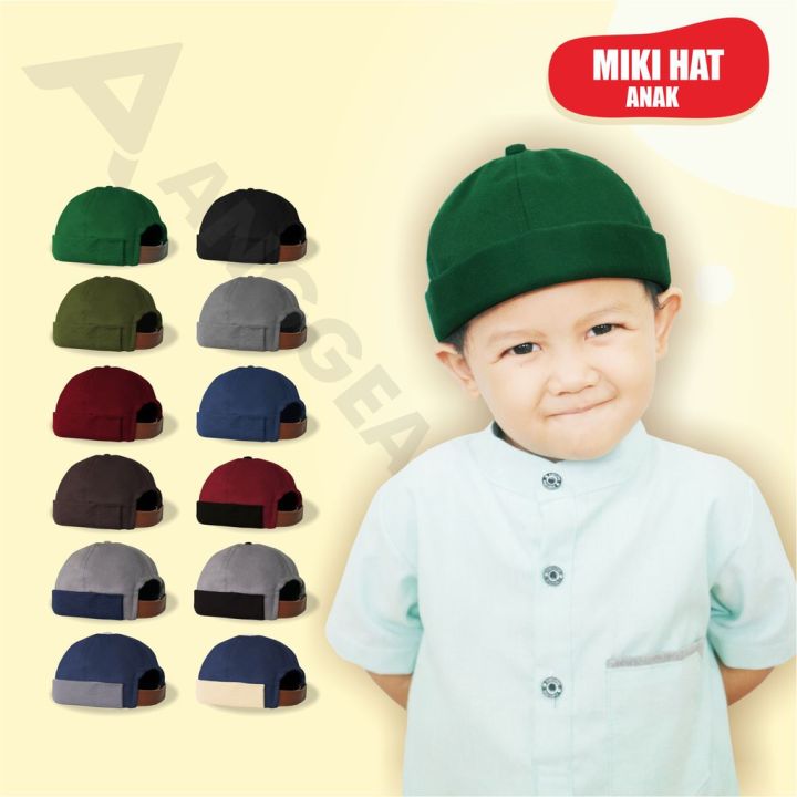 Miki%20Hat%20Plain%20Children%20Peci%20Mikihat%20Children's%20Plain%20Brimless%20Hats%20-%20Image%202