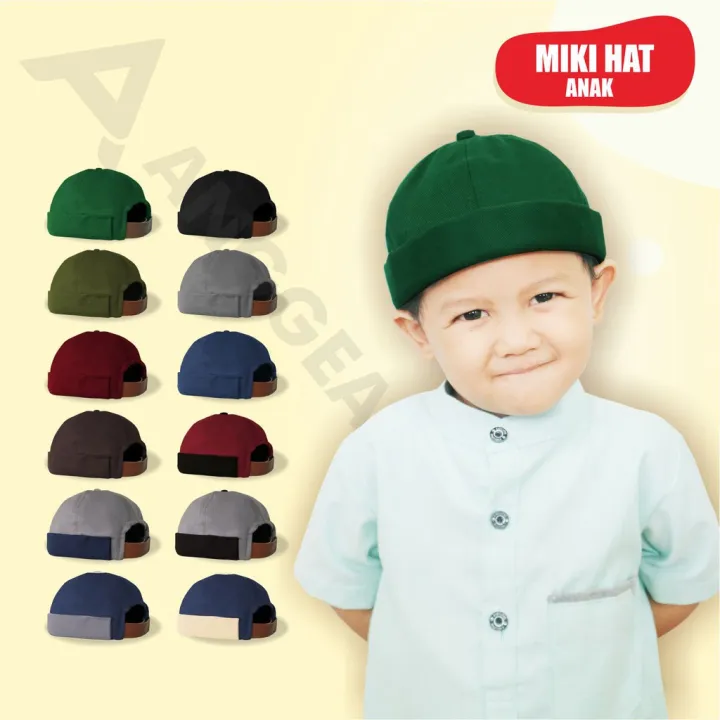 Miki%20Hat%20Plain%20Children%20Peci%20Mikihat%20Children's%20Plain%20Brimless%20Hats%20-%20Image%202