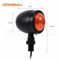 2Pcs Black Metal Motorcycle Cafe Racer Turn Signal Indicator Lights Lamp. 