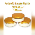 pack of 3 Empty Cosmetic Containers Cream Pot Jar Refillable plastic 18 gm. 