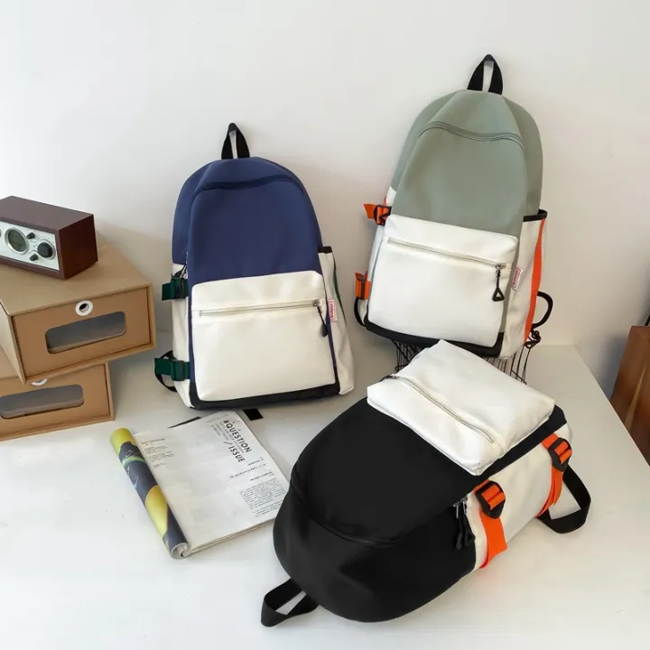 Xiulong%20New%20Korean%20Style%20Schoolbag%20Female%20College%20Student%20Male%20and%20Female%20Couple%20Student%20Backpack%20Leisure%20Harajuku%20Style%20Contrast%20Color%20Backpack%20-%20Image%204