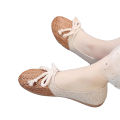 【ALLGOOD】Women's Ladies Fashion Knit Cane Hollow Out Flat Loafers Casual Shoes. 