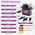 MG90S 9G Micro Servo Motor Metal Geared Motor Kit for RC Car Robot Helicopter, Mini Servos for Arduino Project. 