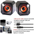 A8 Portable USB2.0 Double Bass Speaker For Laptop, Computer – Black. 