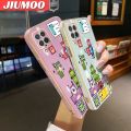 JIUMOO For Samsung Galaxy M62 F62 Case Cartoon Cute Monster Tetris New Design Phone Case Side Pattern Luxury Plating Silicone Casing Full Cover Camera Shockproof Protection Cases. 