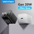 Vention PD 20W 20 Watt PD3.0/QC3.0 GaN Fast Charger Type C Charger for iPhone 16 15 14 Pro max Samsung S24  Ultra Huawei Mate 70 Xiaomi 15 14 Pro Redmi Foldable Safety Certified Type C Charger. 