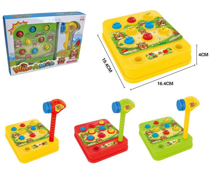 Children's Hammer Whack-a-mole Game Toy For Kids/ Hammer Game Whack the Mole & It Sound Battery Operated Hammer Game For Interactive Fun Play Helps in Kids Sensory Play Hands and Eye Coordination Exercise Perfect Item For Gift