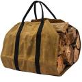 Firewood Carrying Log Tote Bag Carrier Waxed Canvas For Fireplace Wood Storage. 
