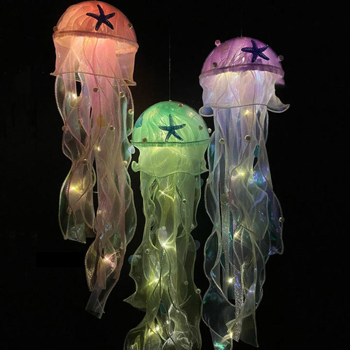 Adjustable Jellyfish Lamp Versatile Colorful Portable Starfish Hanging -Saving Creative Bedside Atmosphere Light For Bedroom