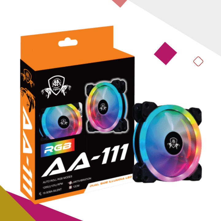 AATIGERS DUAL SIDE LED FAN AA222 RGB FOR GAMING PC