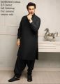 black cotton unstitched for men. 