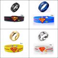 Pack Of 4- Black Superman Band And Ring For Men And Boys(Unisex. 