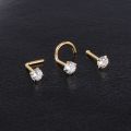 1 Pc Color Crystal Nose Studs Stainless Steel Nose Piercing Round Cz Crystal Nose Ring 3mm L Shape Nostril Piercing Jewelry. 