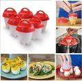 Pack of 6 - Silicon Egg Cooker As Seen on TV, Non Stick Silicone Egg Boiler, Hard Boiled Eggs without the Shell. 