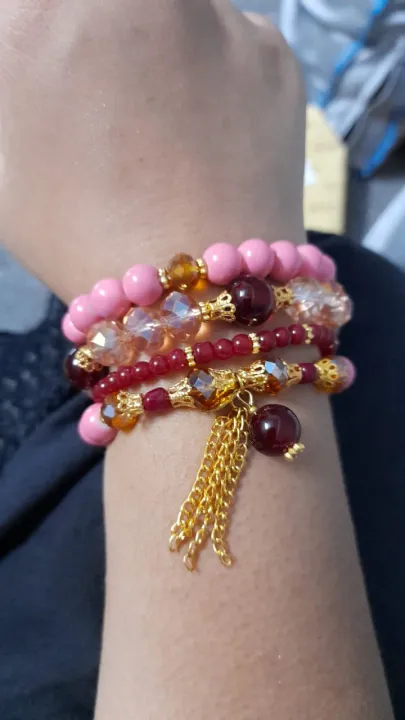 Elegant%20Handmade%20Boho%20Bohemian%20Beads%20Bracelet%20for%20All%20Occasion%20Eid,Diwali,Christmas%20and%20Wedding%20Parties%20Sea%20Style%20Charm%20Bracelet%204%20layer%20Glass%20Crystal%20Beaded%20Bracelets%20for%20Ladies%20Girls%20-%20Image%203