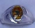 Brilliant Yellow Pukhraj Silver ring for Men and Women great Luster. 