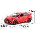 Honda Civic Type-R Racer Die Cast Scale Model Car - Red - 6 Inches. 