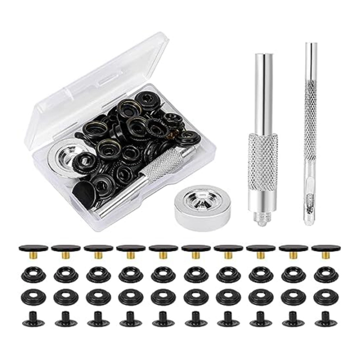 43 Piece Metal Garment Snaps with 3 Piece Snap Fixing Tools for , Jackets, Supplies