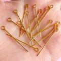 50-60 Pcs/bag 20-50 mm EYE Head Pins DIY Gold/Silver Head Pins For Jewelry Making Accessories. 