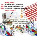 COMPLETE OIL PAINTING SET 12 OIL PAINT BIG TUBE 50 ML 12 BRUSH NO 1 TO 12 DISPOSIBLE COLOR PALETTE.... 