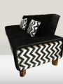 Black  ZigZag  Sofa Combed WITH ARAM  3 Seater Stylish Tafteen Design Colour Can be Customised {{ Special offer } Available. 