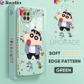 Jizetin (Free Lanyard) for OPPO F17 A73 2020 Back Cover Clenched Little Boy Luxury 6D Plating Case Side Pattern Soft Silicone Square Phone Cases. 