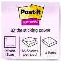 Post-it Super Sticky Notes Rio de Janeiro Collection and Multi-Sizes 4622-SSEU. 4x6, 4x4, 3x3, 2x2 (51x51, 76x76, 101x101, 101x152). 45 sheets/pad, 4 pads/pack. 